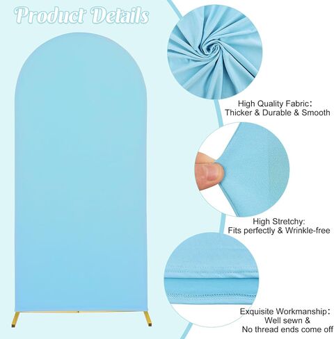 6.6FT Spandex Fitted Wedding Arch Cover Round Top Stand Covers Double-Side Chiara Cover Backdrop Cover for Wedding Birthday Party Ceremony Baby Shower Decoration(Burgundy) in Saudi Arabia