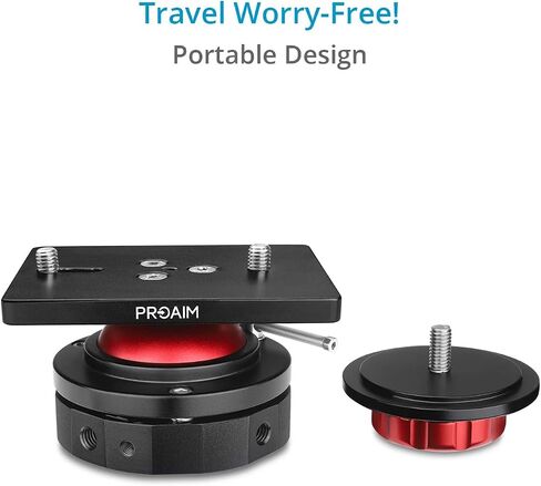 PROAIM Camera Support Leveling Base. Comes with Mitchell & 3/8" Base Mount. Payload up to 30kg/66lb. Swivel 360° with Inclination of up to 27°. (P-LB1-01) in Saudi Arabia