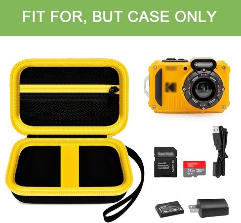 حقيبة حمل صلبة من ALKOO متوافقة مع كاميرا KODAK PIXPRO WPZ2 القوية المقاومة للماء والصدمات والغبار وكاميرا واي فاي الرقمية وملحقاتها، حامل تخزين لبطاقة ذاكرة SD/بطارية بديلة - صندوق فقط in Kuwait