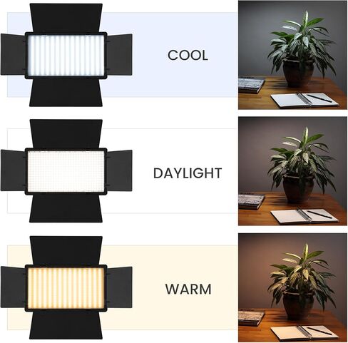 مجموعة إضاءة التصوير الفوتوغرافي الاحترافية Colorview Lux Studio Light مع 3 درجات ألوان و4 أبواب حظيرة معدنية 4160 لومن LED مع مصدر طاقة تيار متردد عن بعد 6'6 بوصة حامل إضاءة مع حزمة بطارية in Kuwait