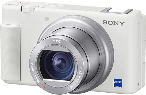Sony ZV-1 Digital Camera (White) (DCZV1/W) + 64GB Memory Card + Case + Card Reader + Flex Tripod + Memory Wallet + Cap Keeper + Cleaning Kit (Renewed) in Saudi Arabia