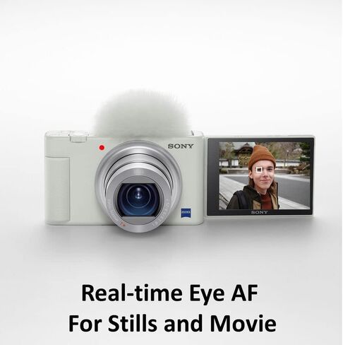 Sony ZV-1 Digital Camera (White) (DCZV1/W) + 64GB Memory Card + Case + Card Reader + Flex Tripod + Memory Wallet + Cap Keeper + Cleaning Kit (Renewed) in Saudi Arabia