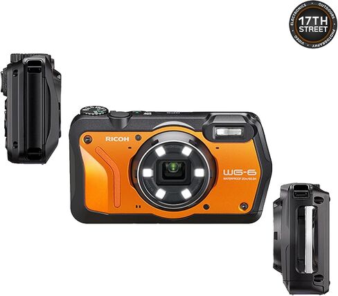 RICOH WG-6 Versatile 20MP Digital Camera with Durable Design | 4K Video Recording | High Resolution Camera with Waith Rechargeable Power Battery + Charger Combo, Waith Camera Strap Bundle Set in Saudi Arabia