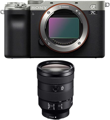 مجموعة كاميرا Sony Alpha a7C كاملة الإطار بدون مرآة (فضية) مع عدسة E-Mount وبطارية وشاحن، وحقيبة أدوات مع مجموعة ملحقات وتنظيف، ومجموعة برامج، وبطاقة ذاكرة (6 عناصر) in Saudi Arabia