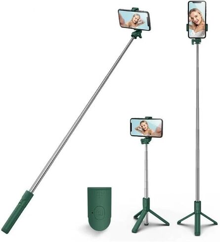 PINHEN Selfie Stick Tripod, Stable Tripod Stand with Detachable Wireless Remote Control, Compatible with iPhone 15 Pro Max/15 Plus/14/13, Samsung, LG, Google Smartphones (Black) in Saudi Arabia