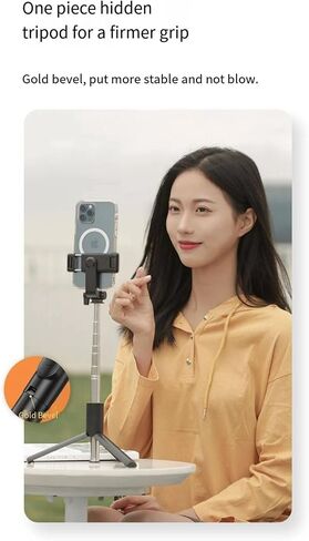 PINHEN Selfie Stick Tripod, Stable Tripod Stand with Detachable Wireless Remote Control, Compatible with iPhone 15 Pro Max/15 Plus/14/13, Samsung, LG, Google Smartphones (Black) in Saudi Arabia