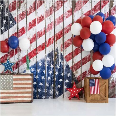 كيت 7x5ft أمريكا العلم الخلفيات التصوير 4 يوليو يوم الاستقلال الوطني استوديو الصور خلفية اطلاق النار in Saudi Arabia
