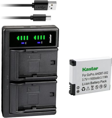 Kastar 4-Pack Battery and LTD2 USB Charger Compatible with GoPro HD HERO2, GoPro HD HERO 2, GoPro Original HD HERO (2010 Model), Gopro HD Helmet HERO, Gopro HD Motorsports HERO, Gopro HD Surf HERO in Saudi Arabia