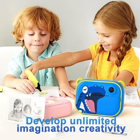 5 لفات من ورق الطباعة الفوري لكاميرا الأطفال، ورق الطابعة، مجموعة ورق الطباعة الحرارية للطباعة عالية الدقة (57 × 25 مم) أصفر in Kuwait