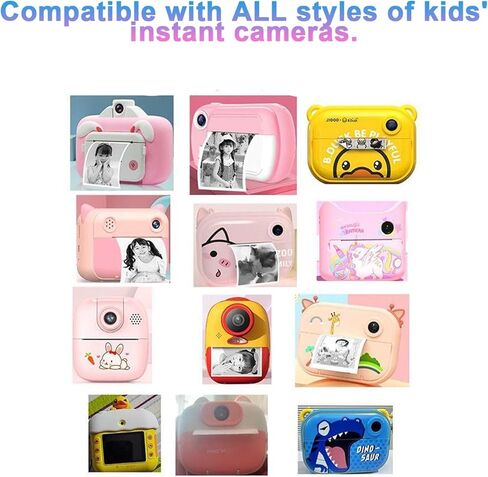 5 لفات من ورق الطباعة الفوري لكاميرا الأطفال، ورق الطابعة، مجموعة ورق الطباعة الحرارية للطباعة عالية الدقة (57 × 25 مم) أصفر in Kuwait