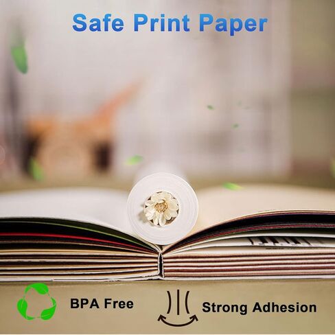 5 لفات من ورق الطباعة الفوري لكاميرا الأطفال، ورق الطابعة، مجموعة ورق الطباعة الحرارية للطباعة عالية الدقة (57 × 25 مم) أصفر in Kuwait