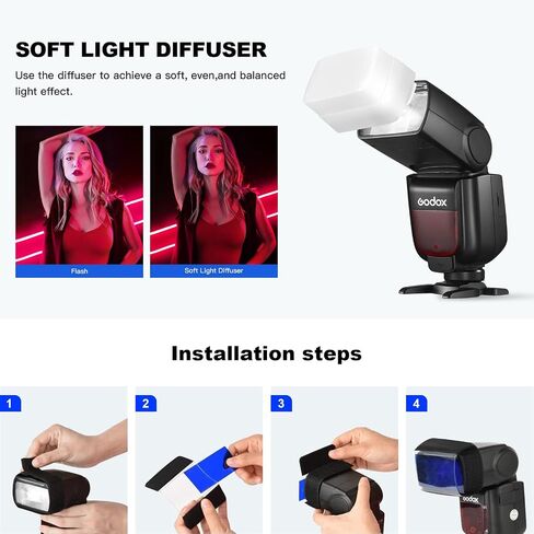 Godox TT685II-C Flash TTL 2.4GHz GN60 High Speed Sync 1/8000s Camera Speedlite Speedlight Light Compatible for Canon Cameras with Diffuser+Filter +Cloth(TT685C Upgraded Version) in Saudi Arabia