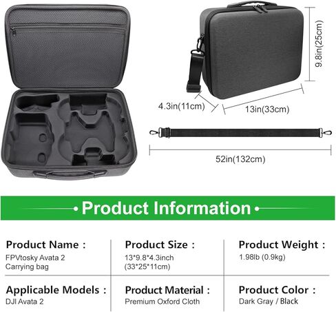 Avata 2 Carrying Case Portable Travel Bag for DJI Avata 2 Fly More Combo with Goggles 3 Storage Bag Crossbody Bags for DJI Avata 2 Accessories RC Motion 3 (C) in Kuwait
