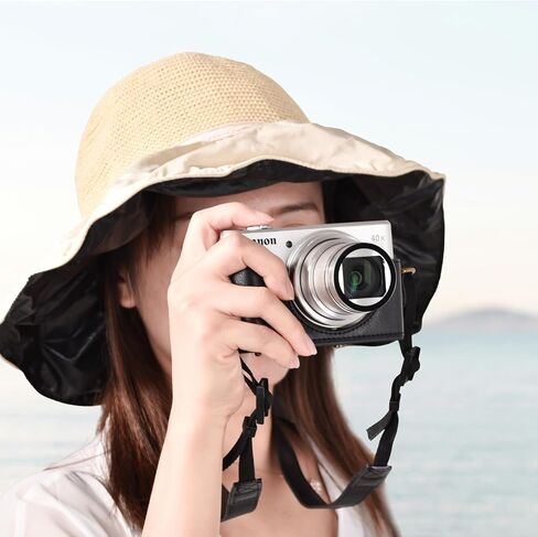 kinokoo Camera Case for Canon PowerShot SX720 HS SX730 and SX740 HS - PU Leather PowerShot SX720/SX730/SX740 HS Protective Case with Shoulder Strap - Black in Saudi Arabia