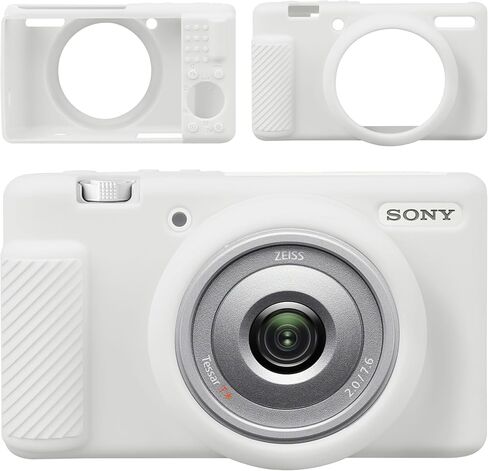 حافظة Canboc لكاميرا Sony ZV-1F/ ZV-1 II/ZV-1M2 الرقمية، غطاء سيليكون ناعم لكاميرا ZV1F، مضاد للخدش، أبيض (الجراب فقط) in Kuwait