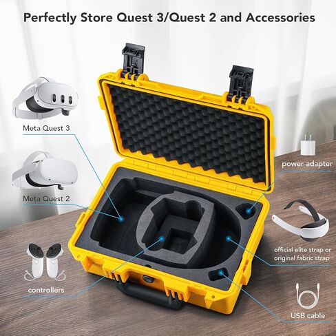 Lykus Titan OQ200 Waterproof Hard Case, Works with Quest 3/Quest 2, Fit Official Elite Head Strap, Better Protection [CASE ONLY] in Saudi Arabia