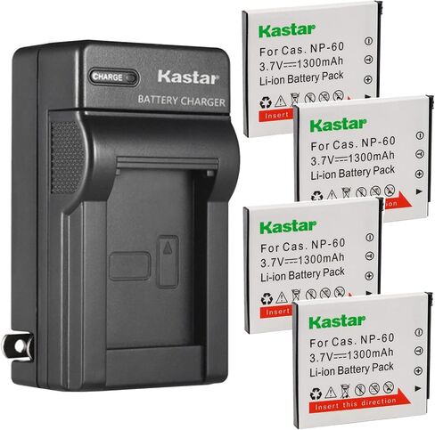 Kastar AC Wall Battery Charger Replacement for Casio NP-60 CNP-60 Battery, BC-60L Charger, Casio Exilim EX-FS10 EX-S10 EX-S12 EX-Z9 EX-Z19 EX-Z20 EX-Z21 EX-Z25 EX-Z29 EX-Z80 EX-Z85 EX-Z90 in Saudi Arabia