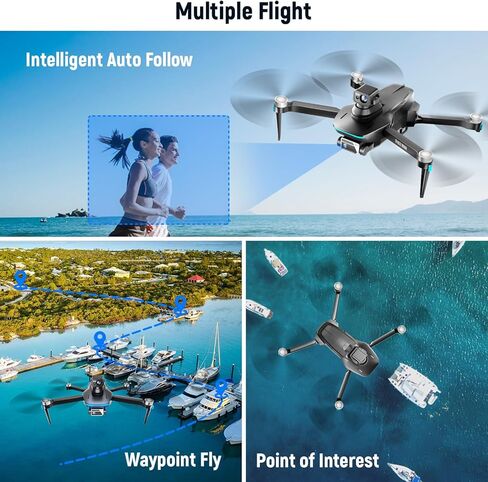 Drones with Camera for Adults 4K Under 249g, S162 Max GPS Brushless Motor Drone, 5G WIFI Transmission, 60 Mins Flight, 3 Batteries, Auto Return, 4K Drones for Adults and Beginners in Kuwait