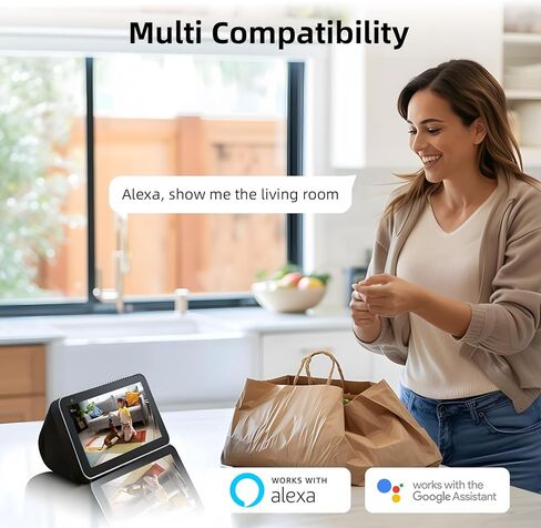 كاميرا أمان داخلية، كاميرات واي فاي 5G 2.4G للمنزل مع دورية، كاميرا للحيوانات الأليفة/الأطفال مع تطبيق الهاتف، مكالمة بنقرة واحدة، عموم/إمالة، صوت ثنائي الاتجاه، اكتشاف الإنسان، تتبع تلقائي، 24/7، تعمل مع Alexa in Kuwait