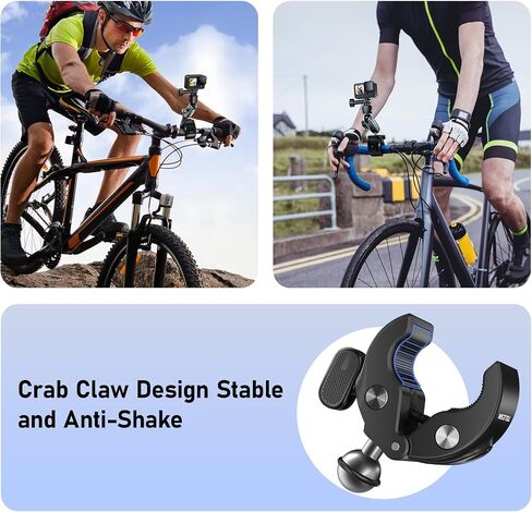Duall Ball Clamp Mount for Stick Pole Mounting on Bike Bicycle Motorcycle Handlebar Tube Holder Accessories Compatible with GoPro 13 12 11 10 9 8 Insta360 X3 X4 Go3 Ace Pro DJI Action 4 Osmo Pocket 3 in Saudi Arabia