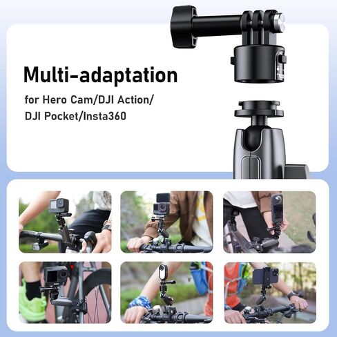 Duall Ball Clamp Mount for Stick Pole Mounting on Bike Bicycle Motorcycle Handlebar Tube Holder Accessories Compatible with GoPro 13 12 11 10 9 8 Insta360 X3 X4 Go3 Ace Pro DJI Action 4 Osmo Pocket 3 in Saudi Arabia