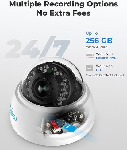 REOLINK 4K PoE Home Security Camera, IP Camera with 128 Degree, 2.8mm Lens, 5X Optical Zoom & IK10 Vandalproof for Outdoor Surveillance, Smart Detection, No PT Supported, RLC-842A (Renewed) in Saudi Arabia