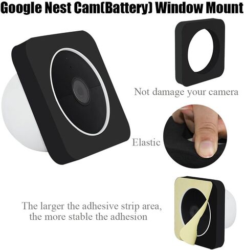 2 حزمة حامل نافذة متوافق مع Google Nest Cam (البطارية، حامل حائط زجاجي للكاميرا لأبواب النوافذ الزجاجية خارج مراقبة الأمان in Kuwait