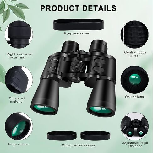 20X50 High Power Binoculars for Adults and Kids with Low Light Vision，Large View Waterproof Binoculars for Bird Watching Hunting Concert Traveling Theater Opera Sightseeing in Saudi Arabia