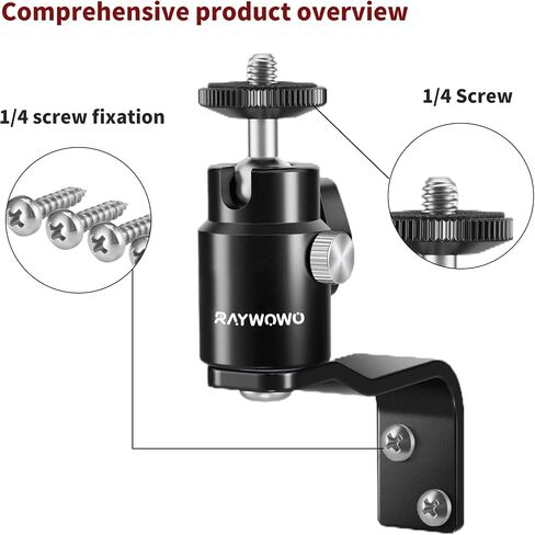 Camera Wall Mount, Flexible Arm Bracket with 1/4" Screws, 5/8" Stud, E Shape Wall Vertical Anchor for Cameras, Lights, Phones in Saudi Arabia