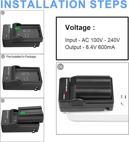 شاحن بطارية NP-FZ100 شاحن BC-QZ1 مع قابس متوافق مع كاميرات Sony Alpha 9 وA9 وAlpha 9R وA9R وAlpha 9S A9S وA7RIII A7R3 وa7 II وغيرها من الكاميرات in Kuwait