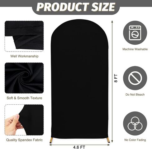 البيج غطاء قوس الزفاف غطاء خلفية قوس 2.6x6ft دنة كيارا قوس حامل يغطي أنيقة جاهزة جولة أعلى قوس خلفية تمتد خلفية يغطي لحفل زفاف Backgound in Saudi Arabia
