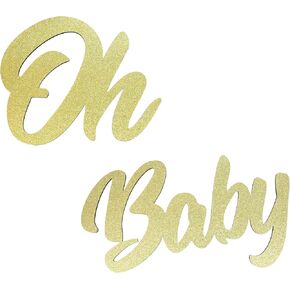 Oh Baby Wooden Sign(Gold),Oh Baby Wooden Sign for Backdrop,Perfect Party Banner,for Baby Announcements/Baby Shower Boy/Girl Decorations Gender Reveal Backdrop Party Photography Background