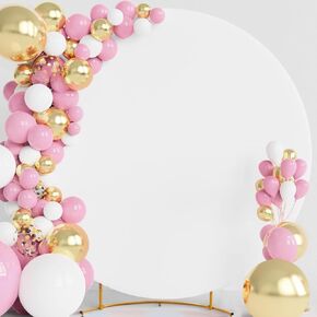 7.2 FT White Round Backdrop Cover for Circle Arch Stand - White Spandex Backdrop Cover for Wedding Baby Shower Birthday Party Photography Decoration
