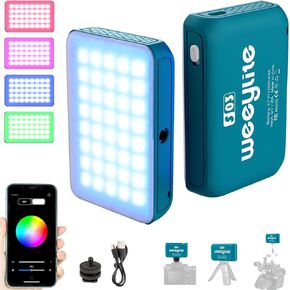 VILTROX S03 RGB Video Light, App Control LED Camera Light 360° Full Color RGB Light Photography Lighting Dimmable 2800-6800K Pocket Small Portable LED Light Panel for Photography and Video