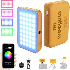 VILTROX S03 RGB Video Light, App Control LED Camera Light 360° Full Color RGB Light Photography Lighting Dimmable 2800-6800K Pocket Small Portable LED Light Panel for Photography and Video