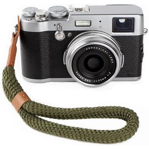 حزام معصم للكاميرا مصنوع من القطن الناعم متوافق مع Fujifilm X-T5 X-T30 X-T20 X-T4 X-T3 X100V X100F Sony A6000 A6100 A6300 A6400 A6500 A6600 A6700 والمزيد من الكاميرات بدون مرايا - أخضر in Kuwait