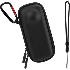 Carrying Case for Insta360 X4, Portable Lightweight Bag Compatible With Lens Guard for Insta360 X4,Nylon Hard Shell Case with Wrist Strap & Carabiner Accessories