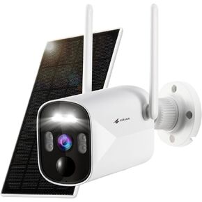 كيتيهوك كاميرا مراقبة خارجية تعمل بالطاقة الشمسية لاسلكية | كاميرا أمان لاسلكية بدقة 4 ميجابكسل FHD، تعمل بالطاقة الشمسية، كشف الذكاء الاصطناعي، رؤية ليلية ملونة، صوت ثنائي الاتجاه ومقاومة للطقس لأمن المنزل in Kuwait