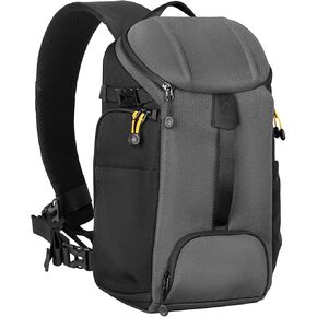 TARION Large Camera Sling Bag - DSLR Sling Pack Drone Camera Slingpack Backpack with Waterproof Rain Cover Crossbody Camera Bag Backpack Photography Slingpack for Hiking Travel Photography Black HX-S
