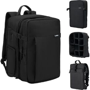 حقيبة ظهر للكاميرا ذات نمطية كبيرة وقابلة للتطوير من Cwatcun، حقيبة كاميرا للتصوير الفوتوغرافي مع حزام ثلاثي القوائم لحجرة الكمبيوتر المحمول مقاس 15.6 بوصة لكاميرا Canon Nikon Sony SLR DSLR، عدسة in Kuwait