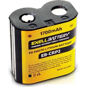 EXELL CR-P2 6V 1700mAh (Highest Capacity on The Market) Photo Lithium Battery Compatible with Digital/Analogue Cameras, Selectronic/Ceratronic Fixtures, Flush Valves and Faucets