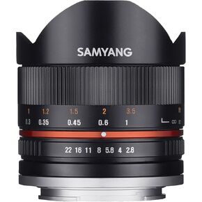 Samyang 8mm F2.8 UMC Fisheye II (Black) Lens for Fuji X Mount Digital Cameras (SY8MBK28-FX)