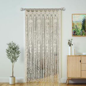 ستارة Macrame بوهو ستائر المدخل، لوحة خلفية سلسلة مصنوعة يدويًا، باب هيبي معلق لديكور الزفاف، ستارة مقوسة، مقسم الغرفة البوهيمي، غطاء جداري، أبواب غرفة النوم (الماس)