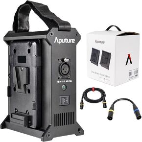 Aputure 2-Bay Battery Power Station V Mount for Aputure Amaran 300c,Amaran 150c,Amaran 200x S, Nova P300c or Amaran 100 Series LED Video Lights