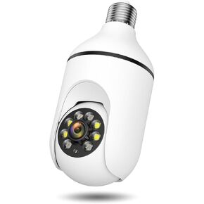 Security Camera Light Bulb, 360° Wi-Fi Security Cameras Wireless Outdoor/Indoor for Home, Color Night Vision, Motion& Alerts, SD&Cloud Storage in Saudi Arabia