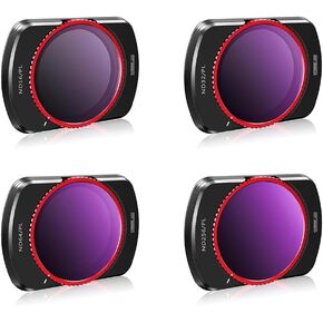 CAPART ND-PL Filters Set for DJI OSMO Pocket 3, Magnetic Mounting Aluminum Frame Multi Coated HD Optical Glass, 4-Pack (ND16/PL, ND32/PL, ND64/PL, ND256/PL)