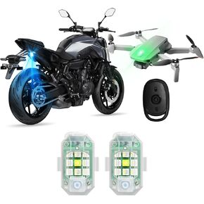 2 Pcs Drone Strobe Lights, Led Anti-Collision Strobe Lights for Motorcycle, Mavic Mini Drone, DJI Mini 3 pro, DJI Air 2S, Mini 2, Mavic Air 2 with Remote - 7 Colors & USB Recharge