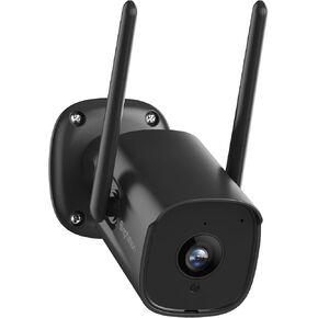Septekon 2K Outdoor Security Camera 3MP, 2.4G Wired WiFi Camera with Night Vision, IP66 Waterproof, AI Human Motion Tracking, 2-Way Audio, Black