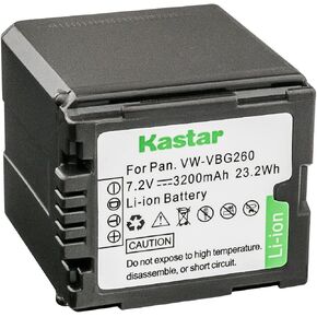 Kastar 1-Pack VW-VBG260 Battery Replacement for Panasonic VW-VBG070, VW-VBG130, VW-VBG130-K, VW-VBG130PPK, VW-VBG260, VW-VBG260-K, VW-VBG260PPK, DMW-BLA13, DMW-BLA13A, DMW-BLA13AE Battery