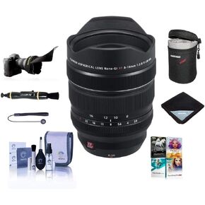 عدسة Fujifilm XF 8-16mm f/2.8 R LM WR - حزمة مع حافظة عدسة، غلاف عدسة، غطاء عدسة مرن، مجموعة تنظيف. Capleash، LenPen Lens Cleaner، حزمة برامج الكمبيوتر in Saudi Arabia